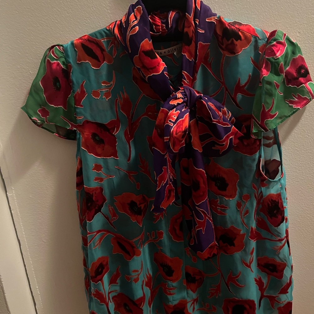Alice and Olivia silk blouse, size M.